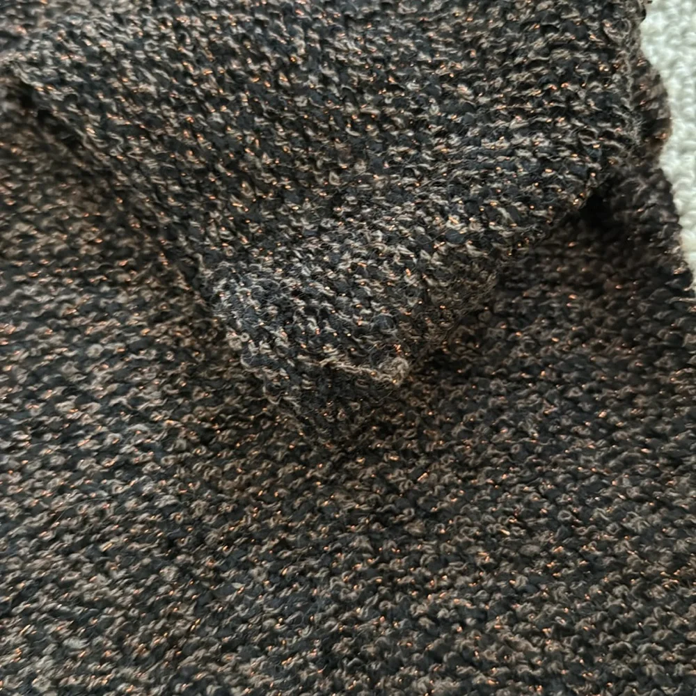 New Zara Brown Black Tweed Mock Neck Top Skirt Set S - Picture 5 of 12